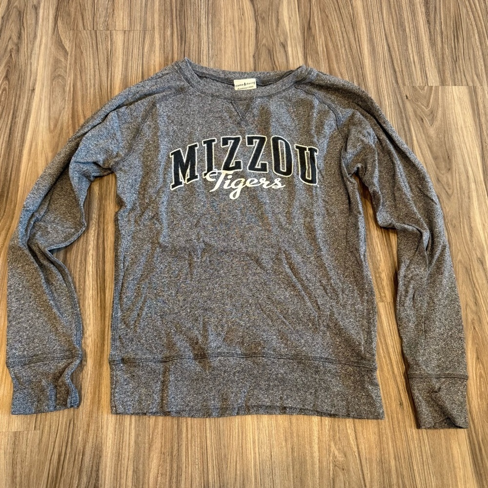 Mizzou Tigers Women's Gray Crew Neck Sweater